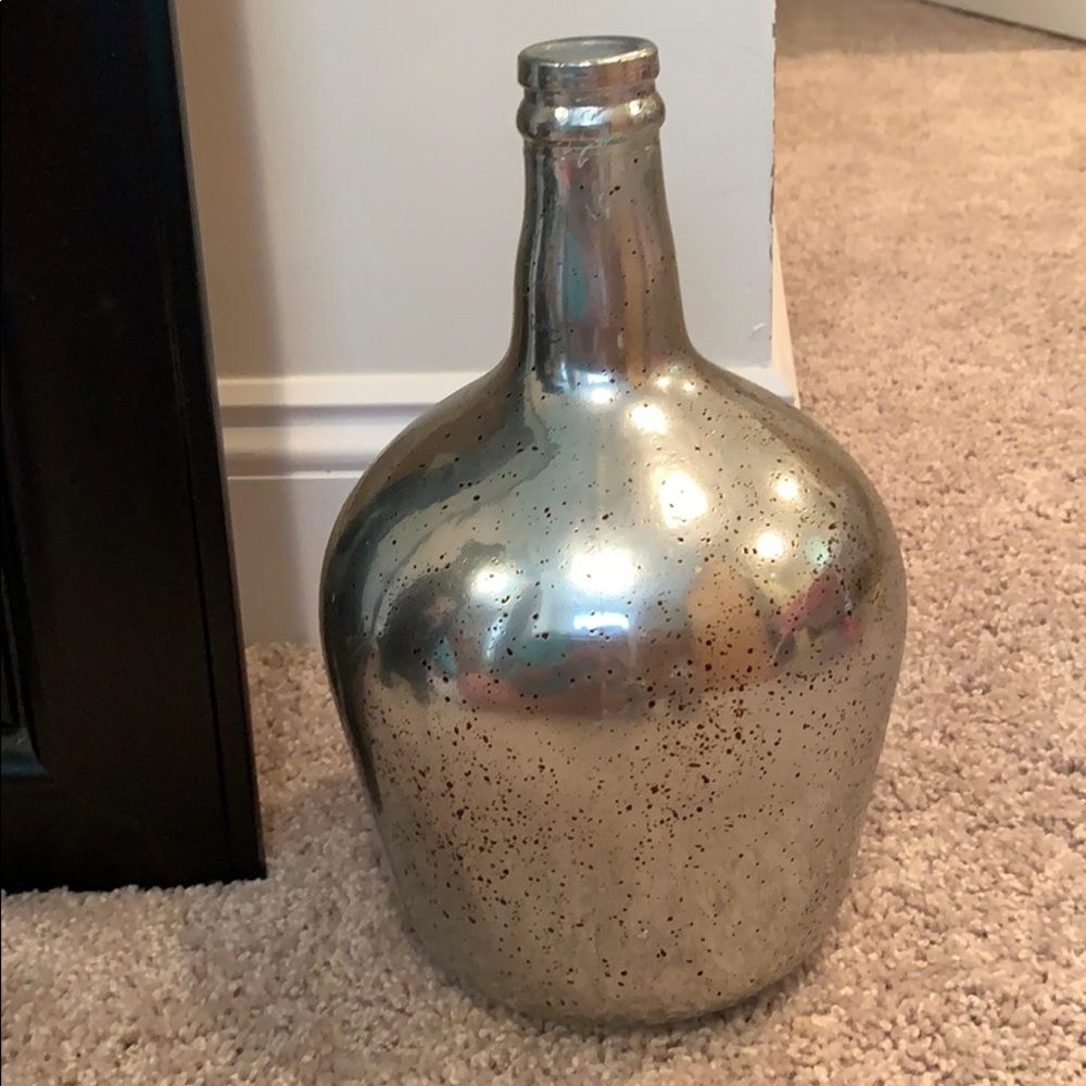 Glass metallic speckled silver jug